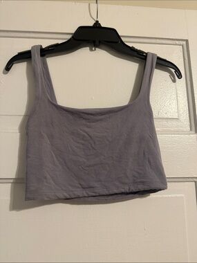 Wilfred Lavender Square-Neck Crop Top